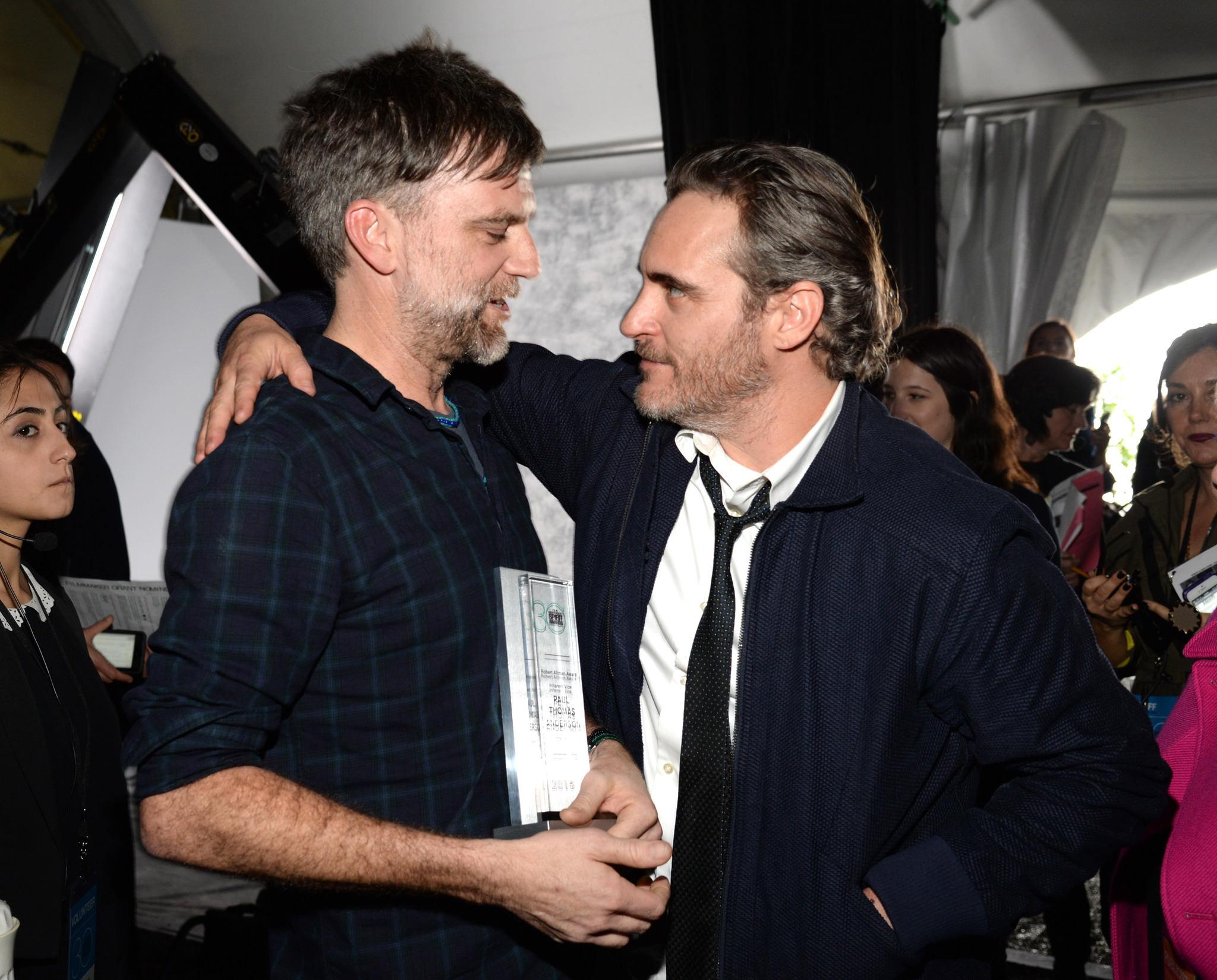 Paul Thomas Anderson and Joaquin Phoenix at event of 30th Annual Film Independent Spirit Awards (2015)