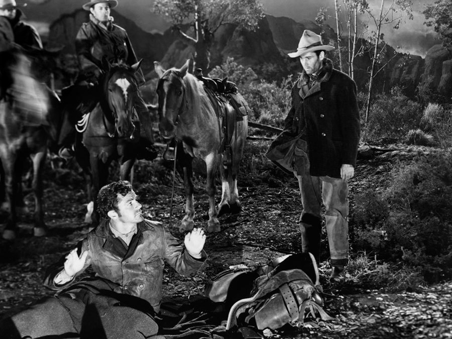 Still of Henry Fonda and Dana Andrews in The Ox-Bow Incident (1943)