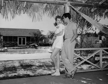 Lucille Ball & Desi Arnaz At home in Chatsworth, CA.
