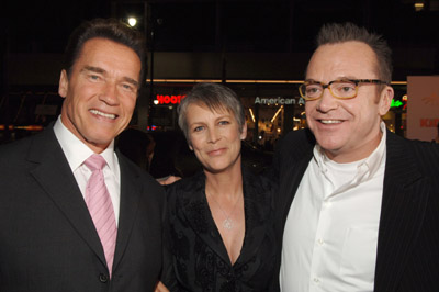 Jamie Lee Curtis, Arnold Schwarzenegger and Tom Arnold at event of The Kid & I (2005)