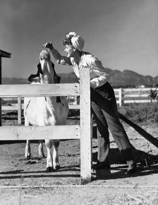 Lucille Ball on farm