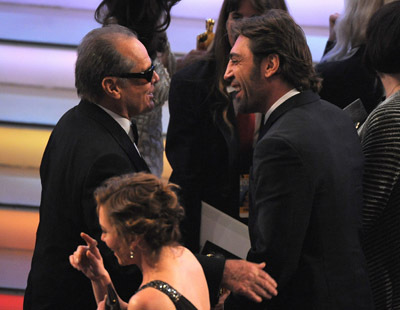 Jack Nicholson and Javier Bardem at event of The 80th Annual Academy Awards (2008)