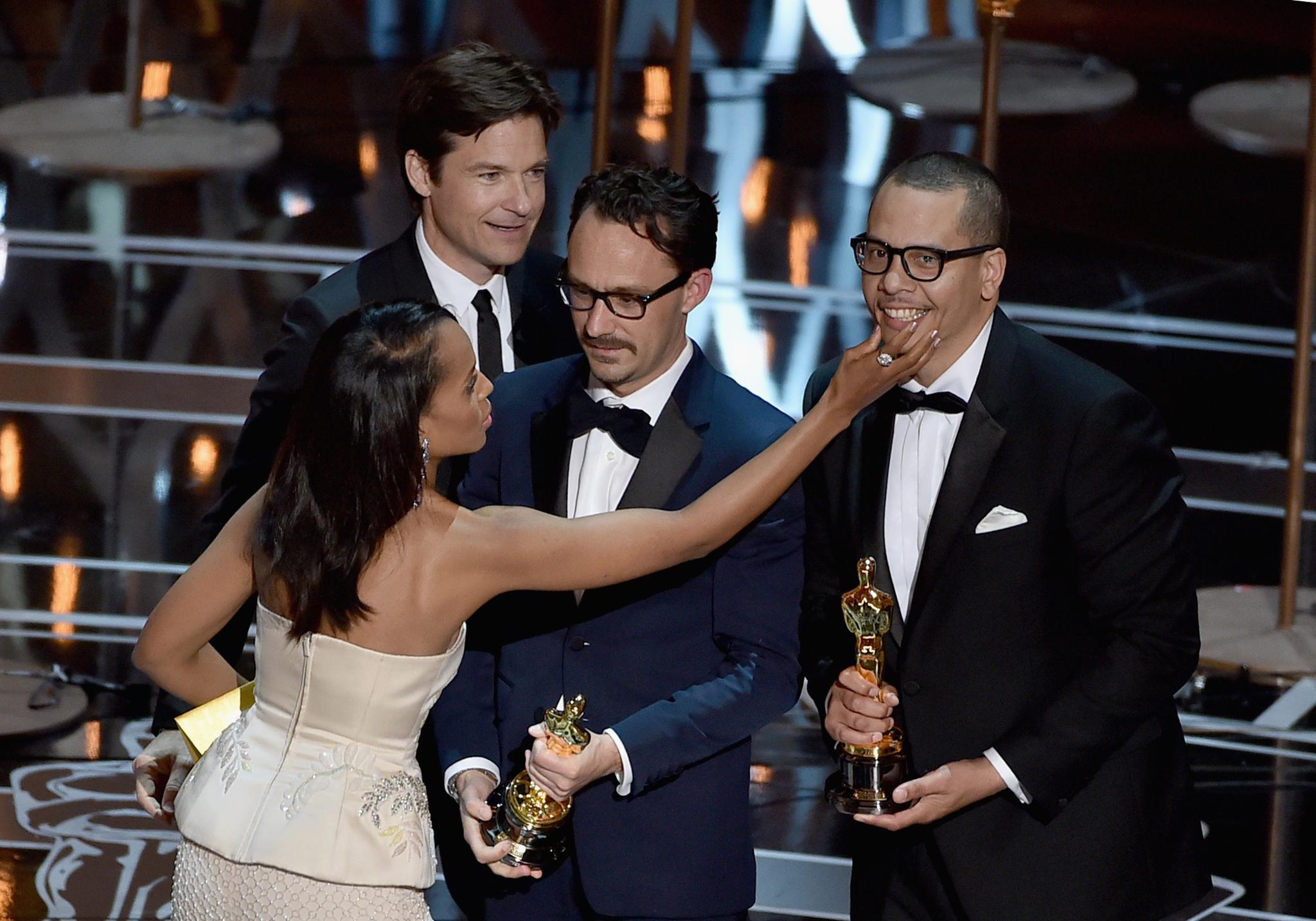 Jason Bateman, Kerry Washington, Mat Kirkby and James Lucas at event of The Oscars (2015)