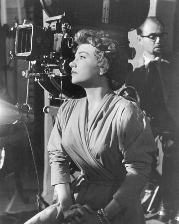 Anne Baxter behind the scenes of 