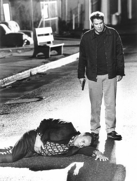 Still of John Travolta and Harry Belafonte in White Man's Burden (1995)