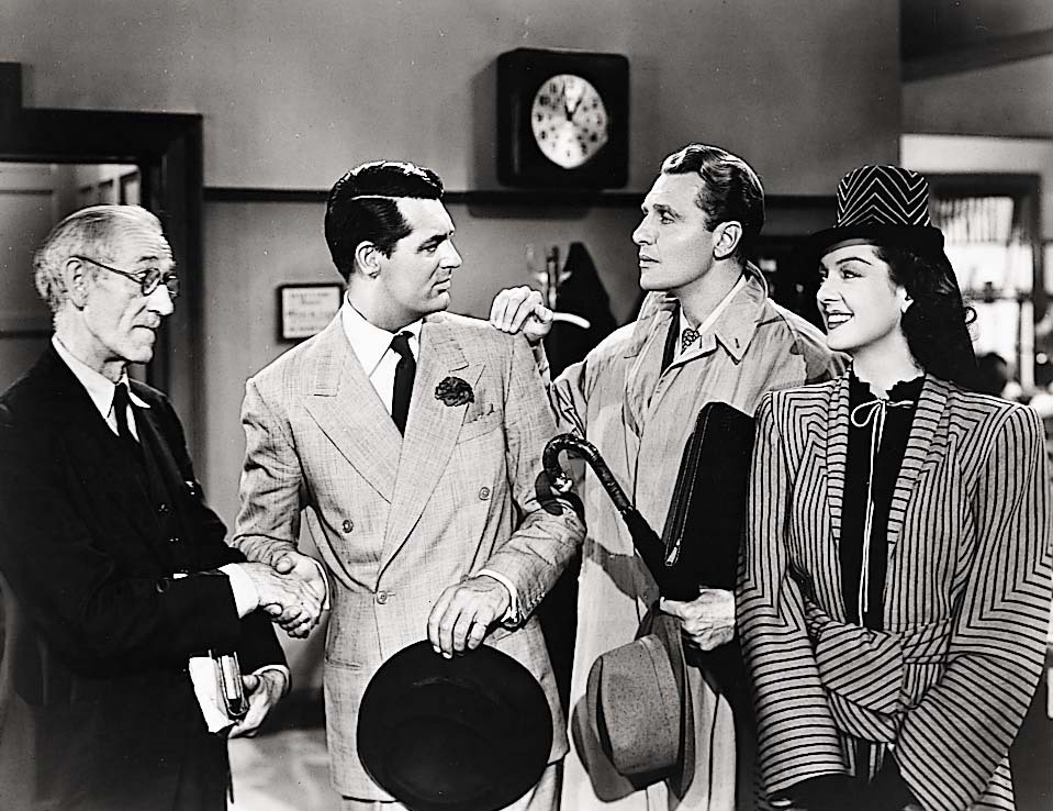 Still of Cary Grant, Ralph Bellamy and Rosalind Russell in His Girl Friday (1940)