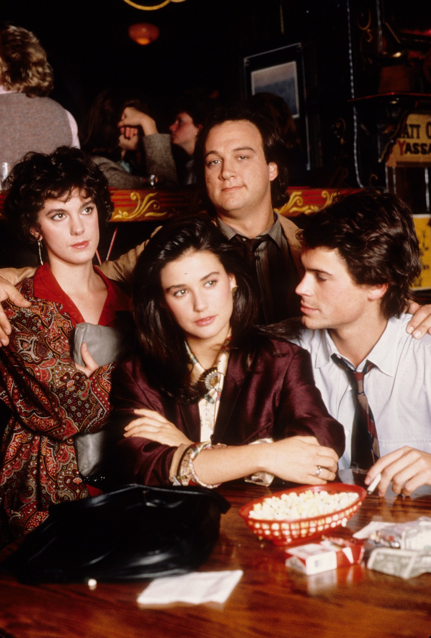 Still of Demi Moore, Rob Lowe, James Belushi and Elizabeth Perkins in About Last Night... (1986)