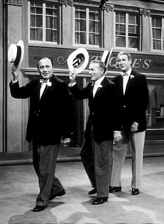 James Stewart with Jack Benny and George Burns, circa 1963.