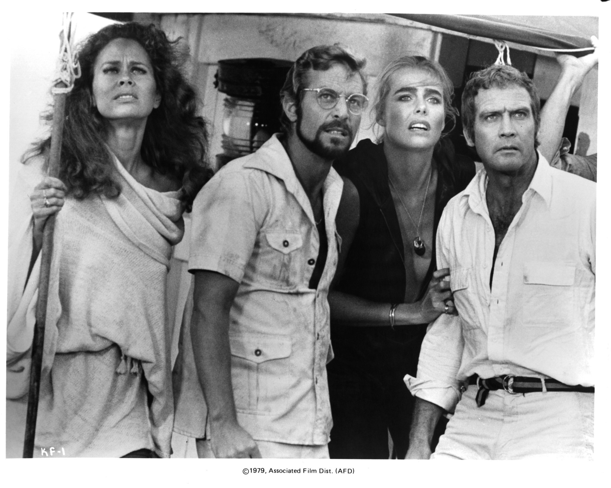 Margaux Hemingway, Lee Majors, Karen Black and James Franciscus at event of Killer Fish (1979)
