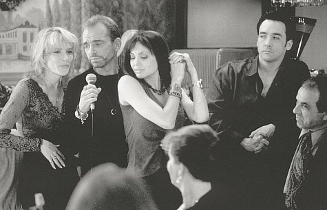 Still of John Cusack, Billy Bob Thornton, Cate Blanchett and Angelina Jolie in Pushing Tin (1999)