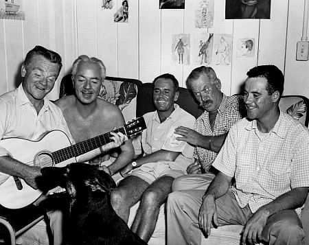 James Cagney W. Powell, H. Fonda, W. Bond, J. Lemmon on set of 