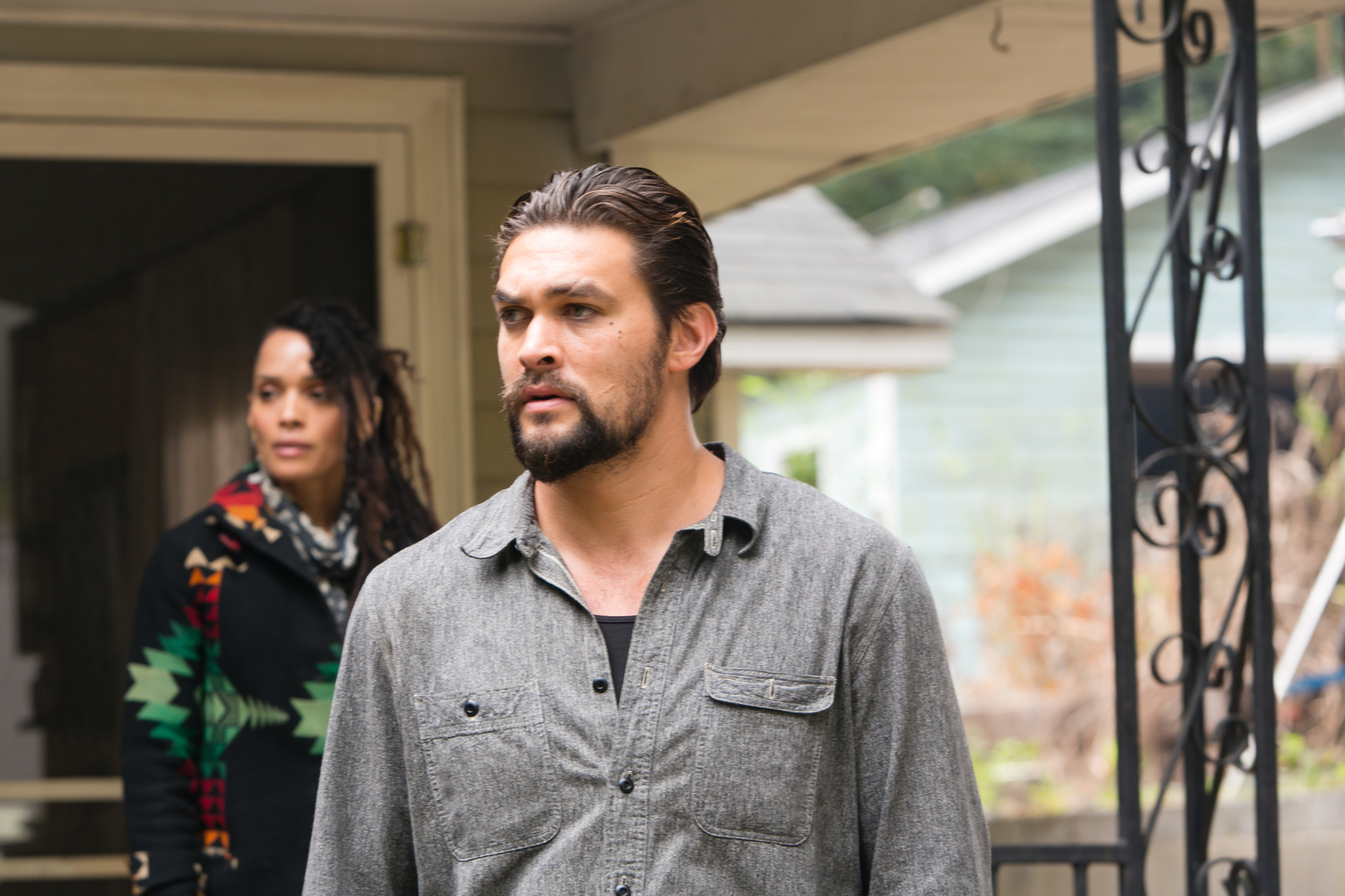 Still of Lisa Bonet and Jason Momoa in The Red Road (2014)