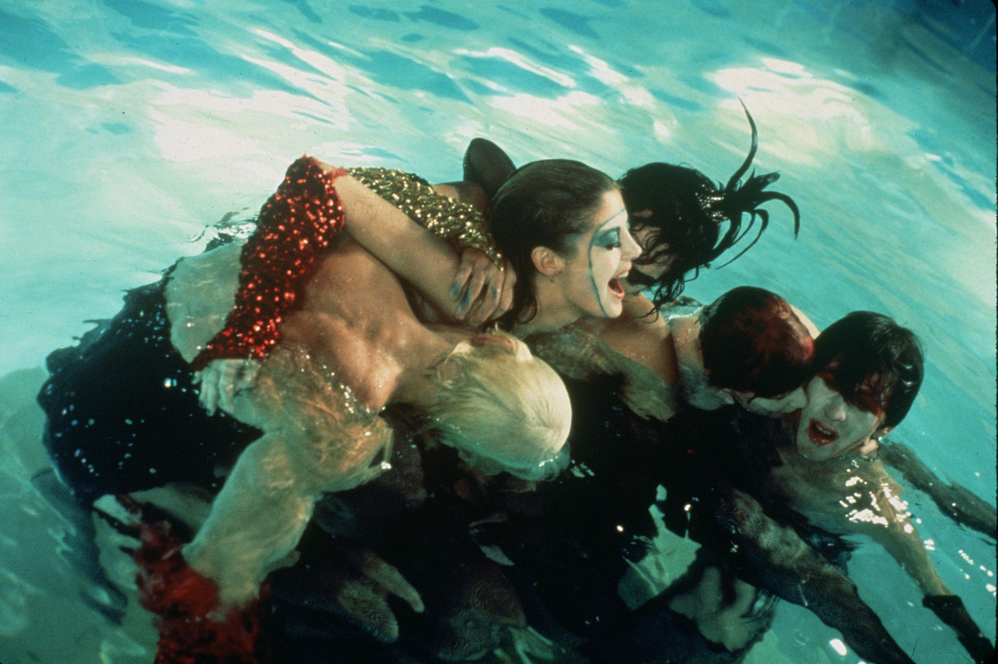 Still of Susan Sarandon, Barry Bostwick, Nell Campbell and Peter Hinwood in The Rocky Horror Picture Show (1975)