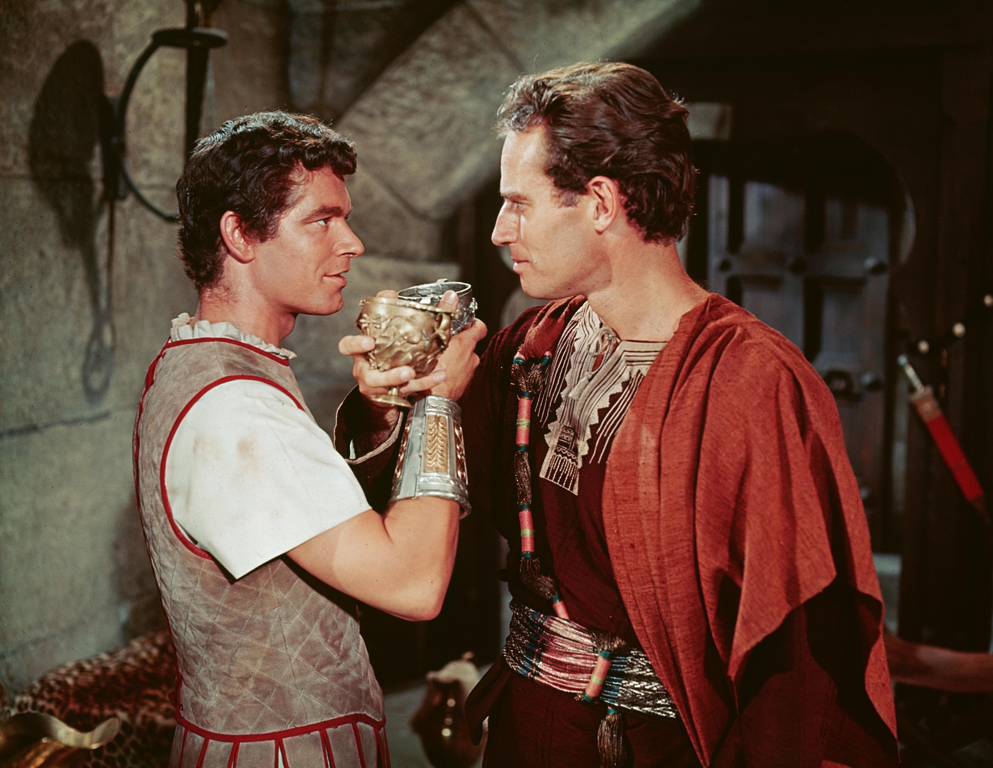 Still of Charlton Heston and Stephen Boyd in Ben-Hur (1959)