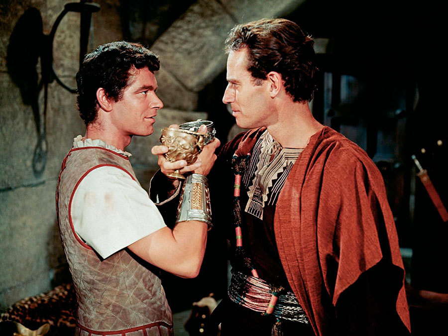 Still of Charlton Heston and Stephen Boyd in Ben-Hur (1959)