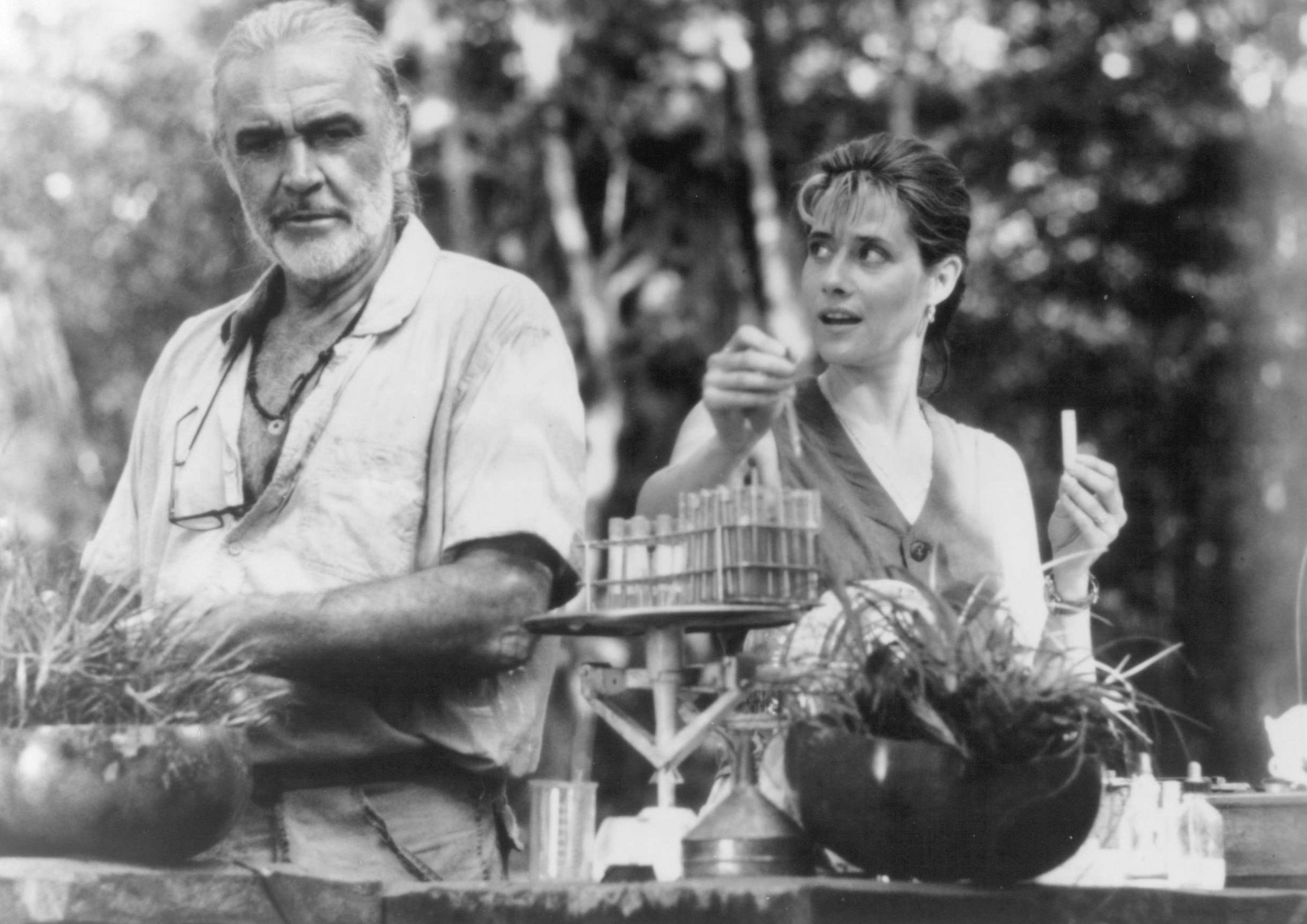 Still of Sean Connery and Lorraine Bracco in Medicine Man (1992)