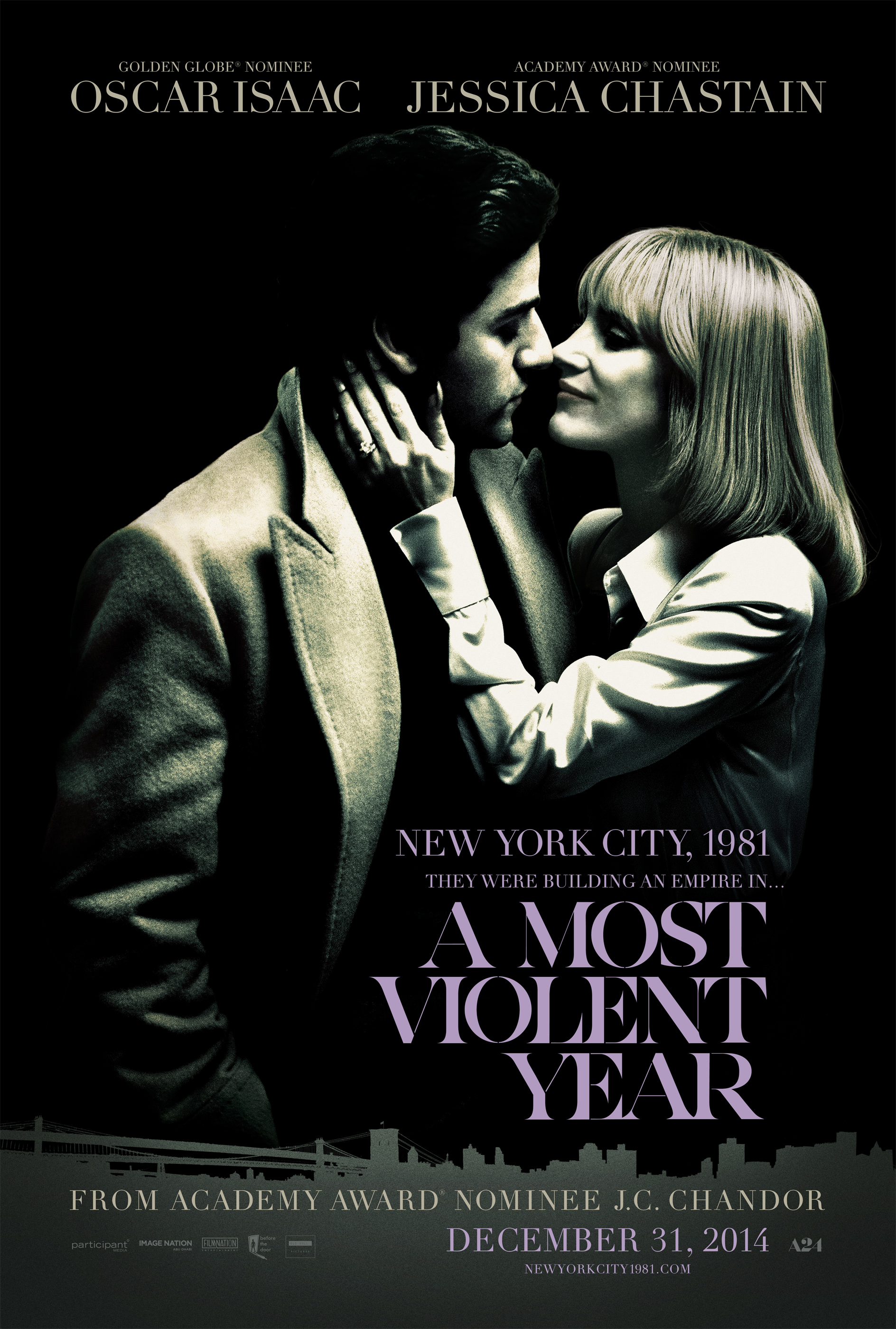Albert Brooks, Oscar Isaac and Jessica Chastain in A Most Violent Year (2014)