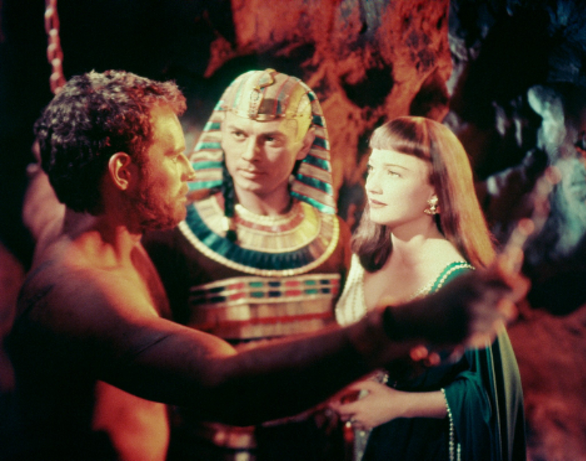 Still of Charlton Heston, Anne Baxter and Yul Brynner in The Ten Commandments (1956)
