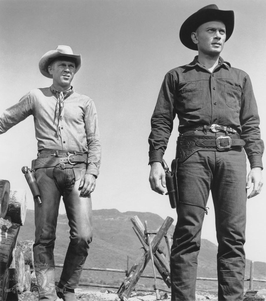 Still of Steve McQueen and Yul Brynner in The Magnificent Seven (1960)