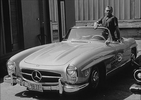 Yul Brynner in his 300SL Mercedes