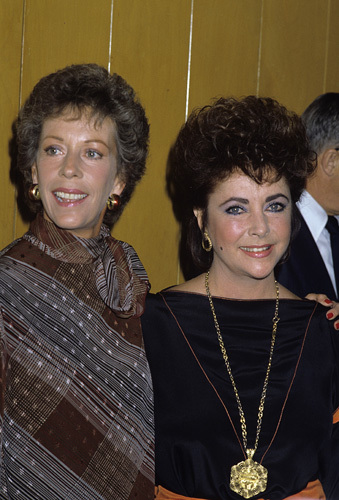 Elizabeth Taylor and Carol Burnett circa 1980s