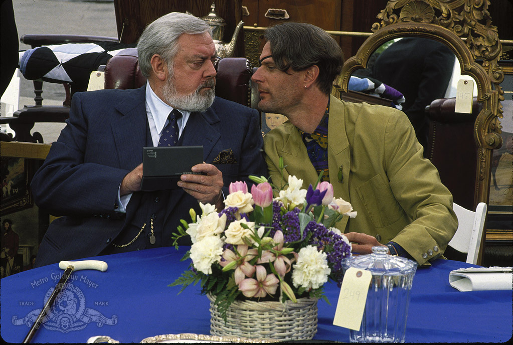 Still of Raymond Burr and Charles Rocket in Delirious (1991)