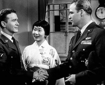 Marlon Brando Miyoshi Umeki and Red Buttons in 