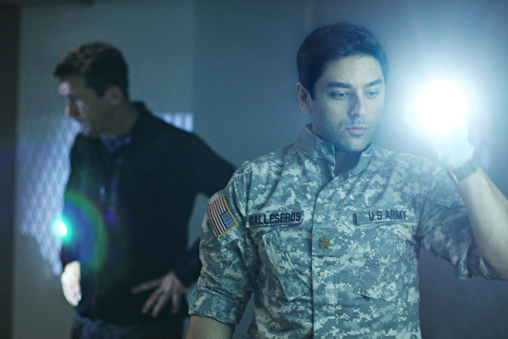 Still of Billy Campbell and Mark Ghanimé in Helix (2014)