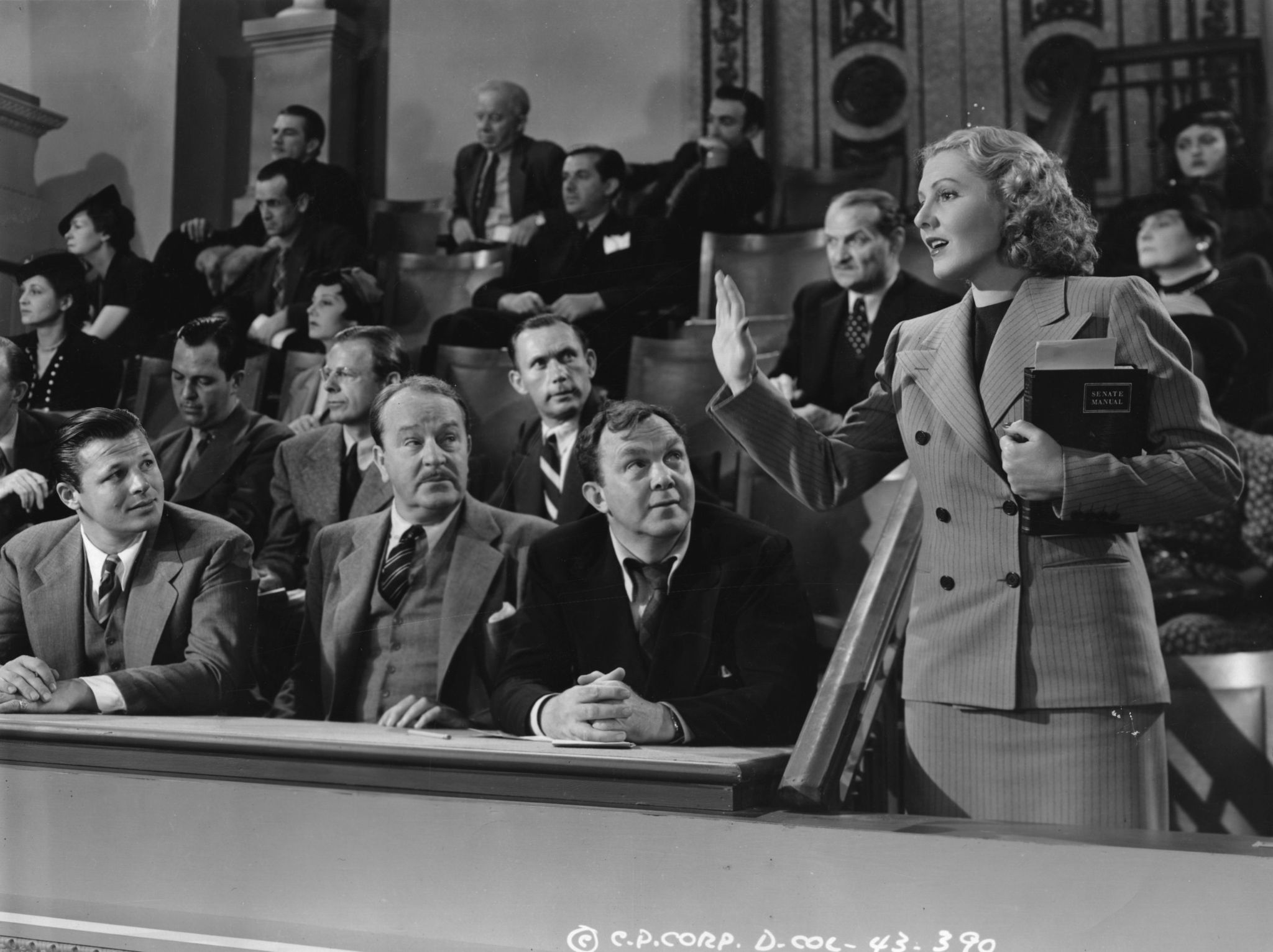 Jean Arthur, Frank Capra and Thomas Mitchell in Mr. Smith Goes to Washington (1939)