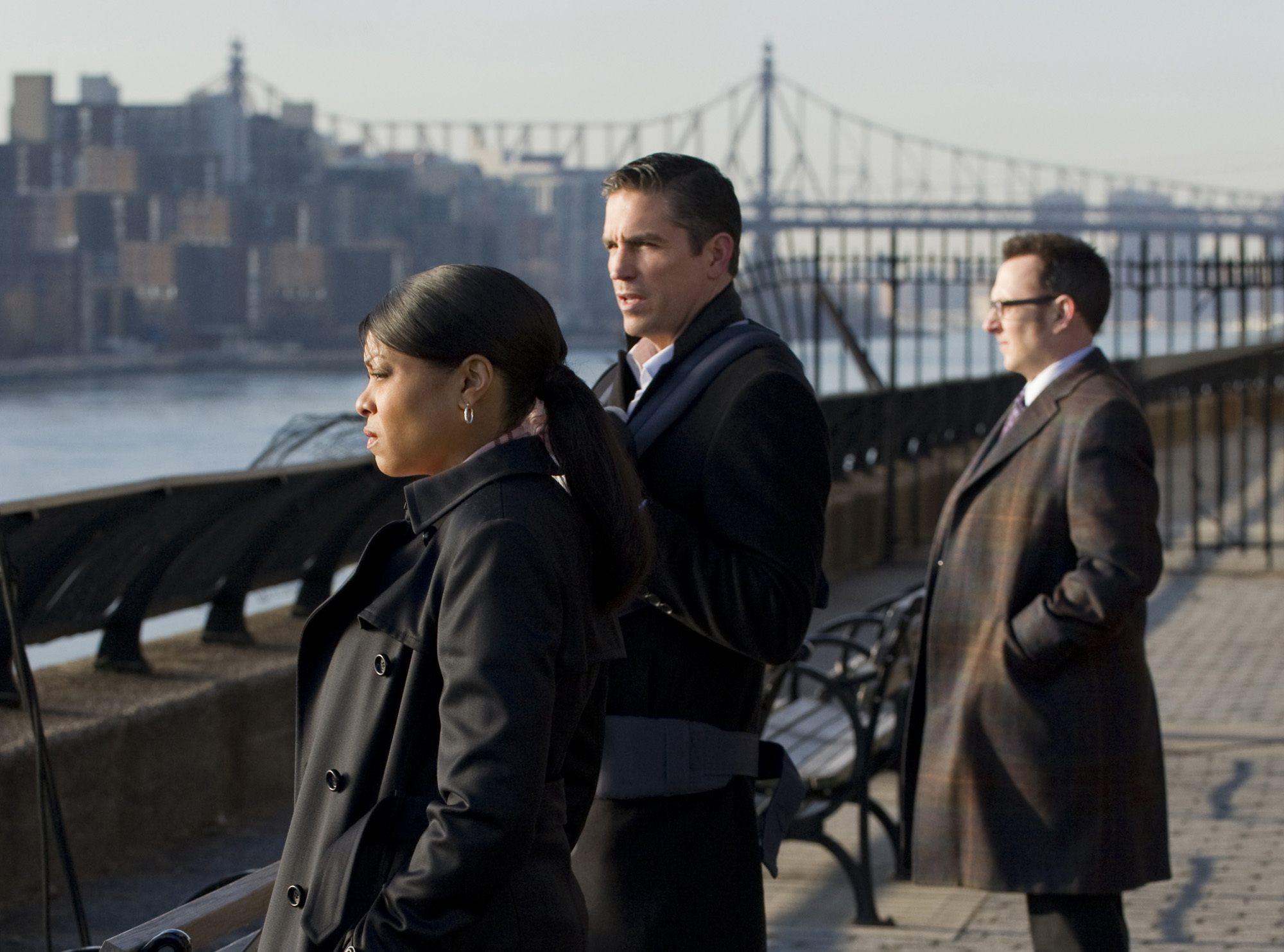 Still of Jim Caviezel, Michael Emerson and Taraji P. Henson in Person of Interest (2011)