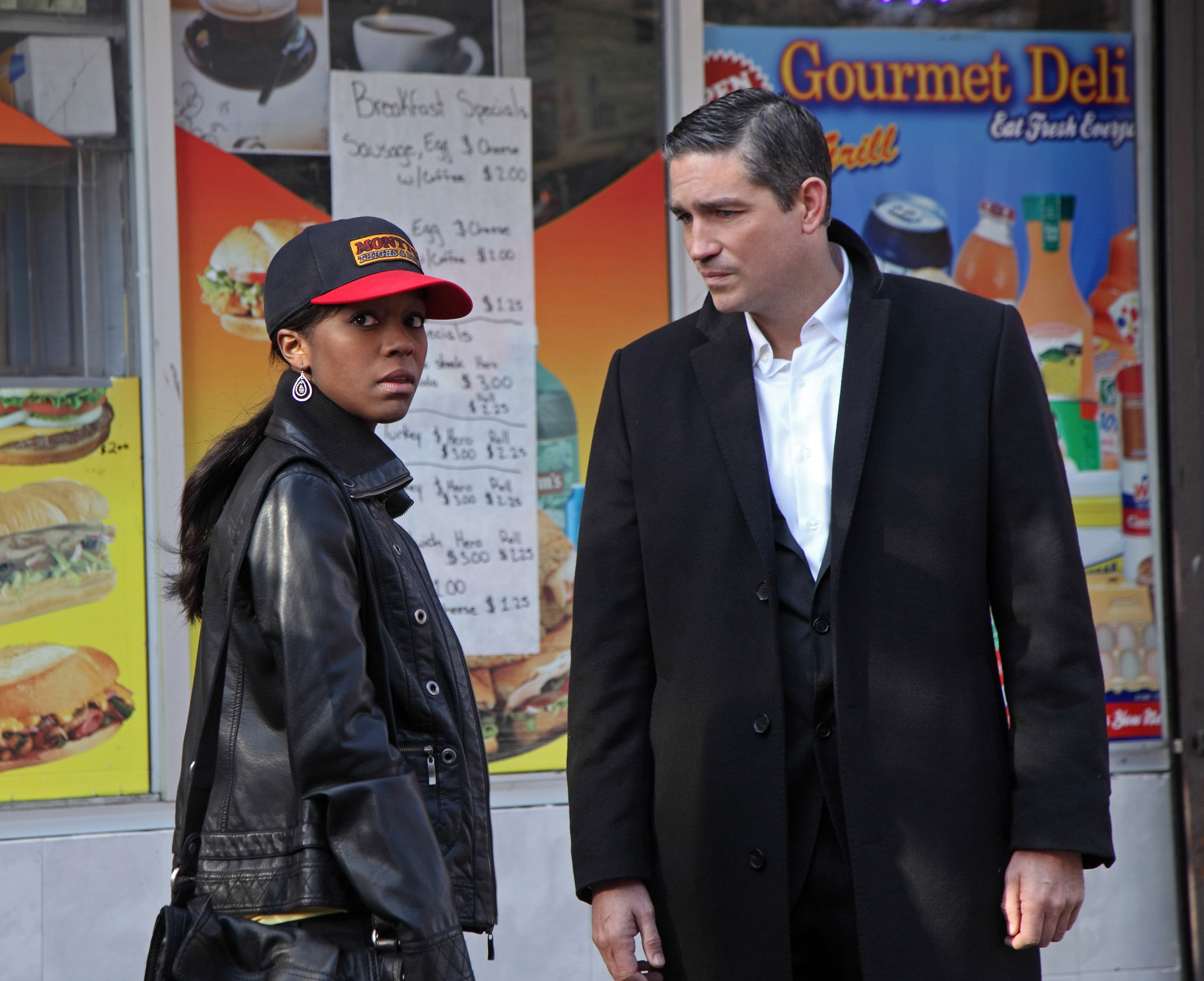 Still of Jim Caviezel and Aja Naomi King in Person of Interest (2011)