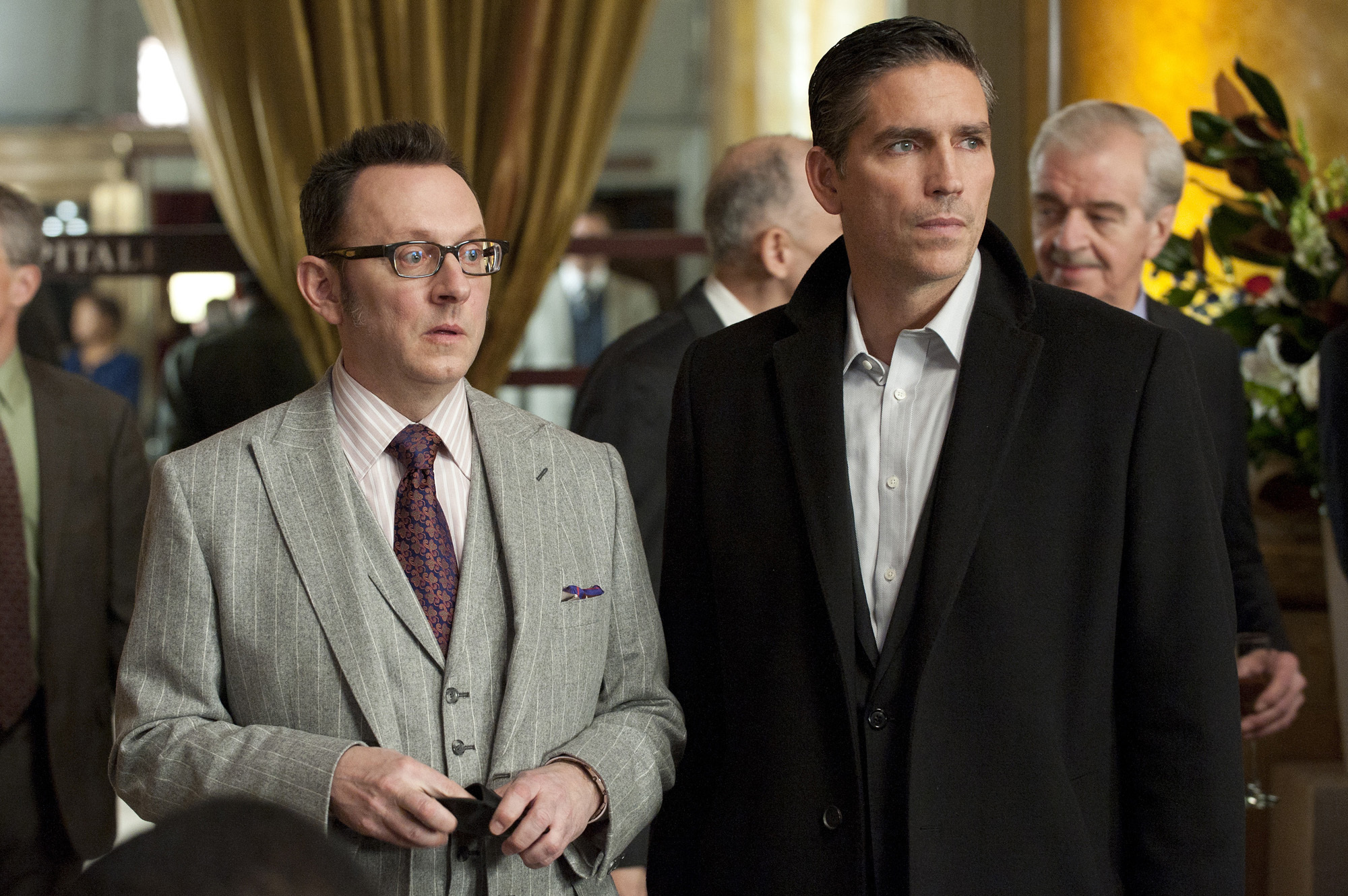 Still of Jim Caviezel and Michael Emerson in Person of Interest (2011)