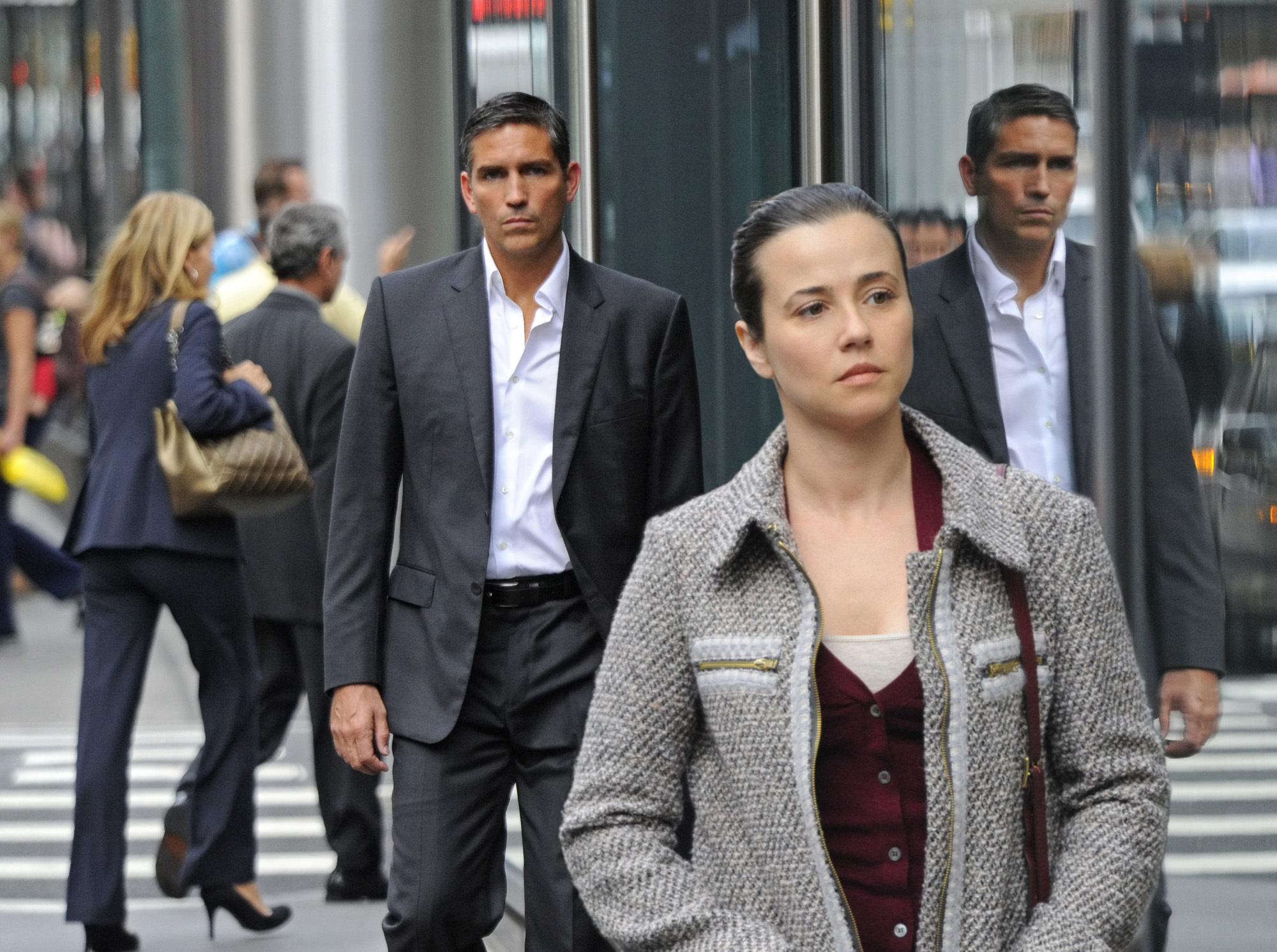 Still of Jim Caviezel and Linda Cardellini in Person of Interest (2011)