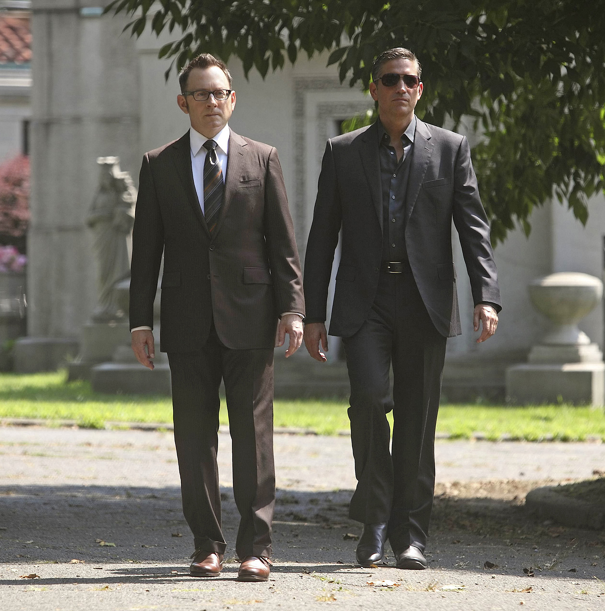 Still of Jim Caviezel and Michael Emerson in Person of Interest (2011)