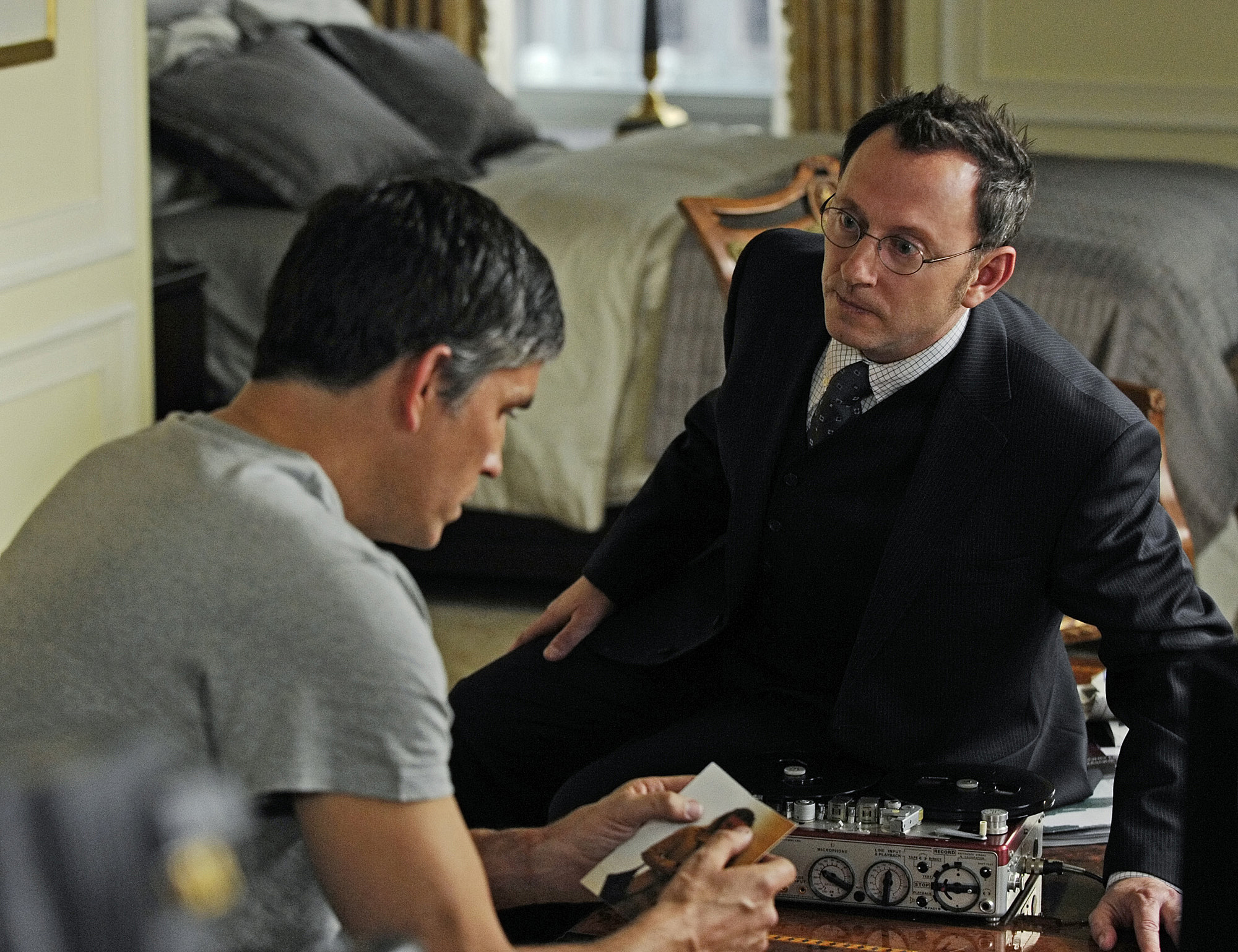 Still of Jim Caviezel and Michael Emerson in Person of Interest (2011)