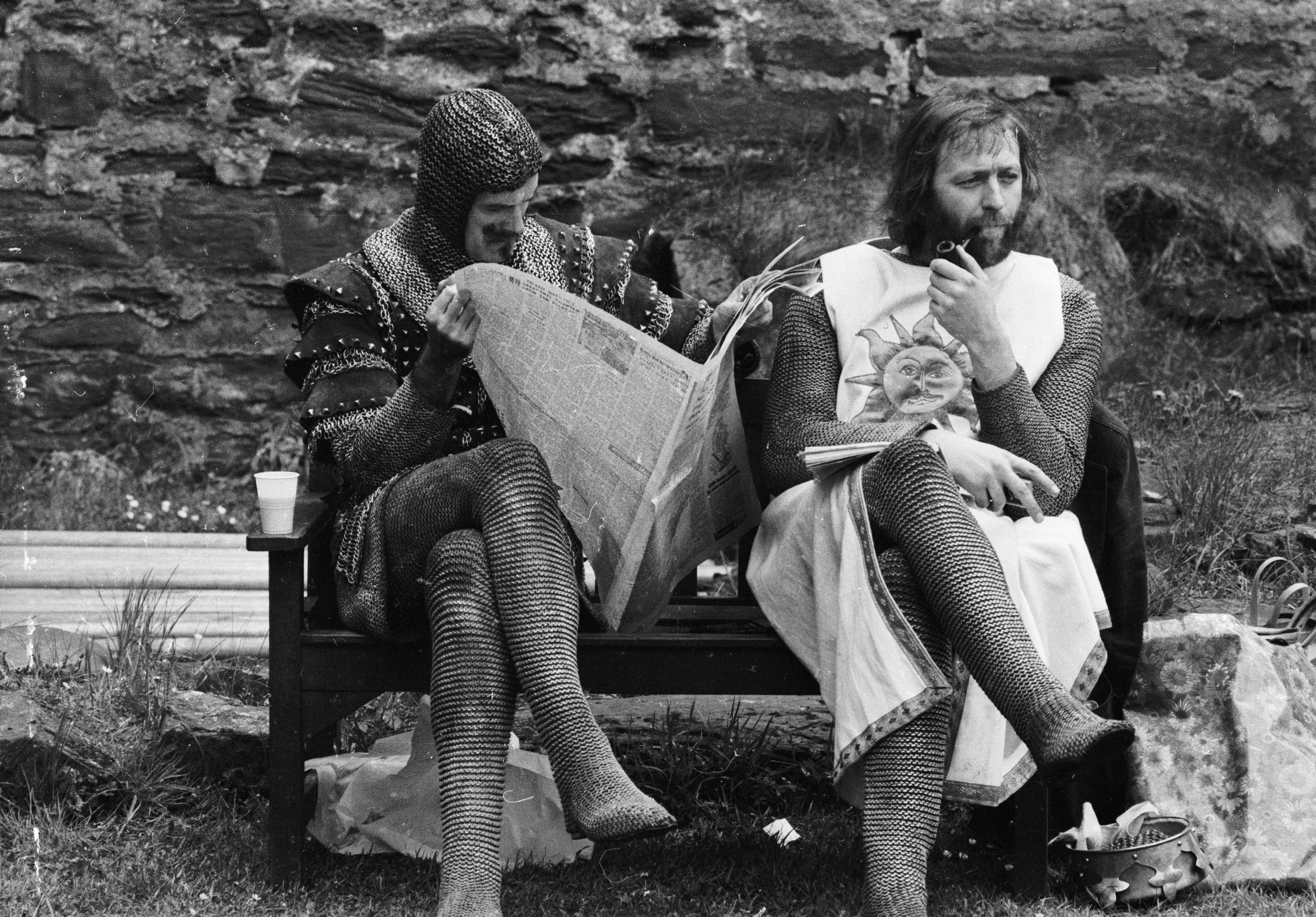 Still of John Cleese, Graham Chapman and Michael Palin in Monty Python and the Holy Grail (1975)