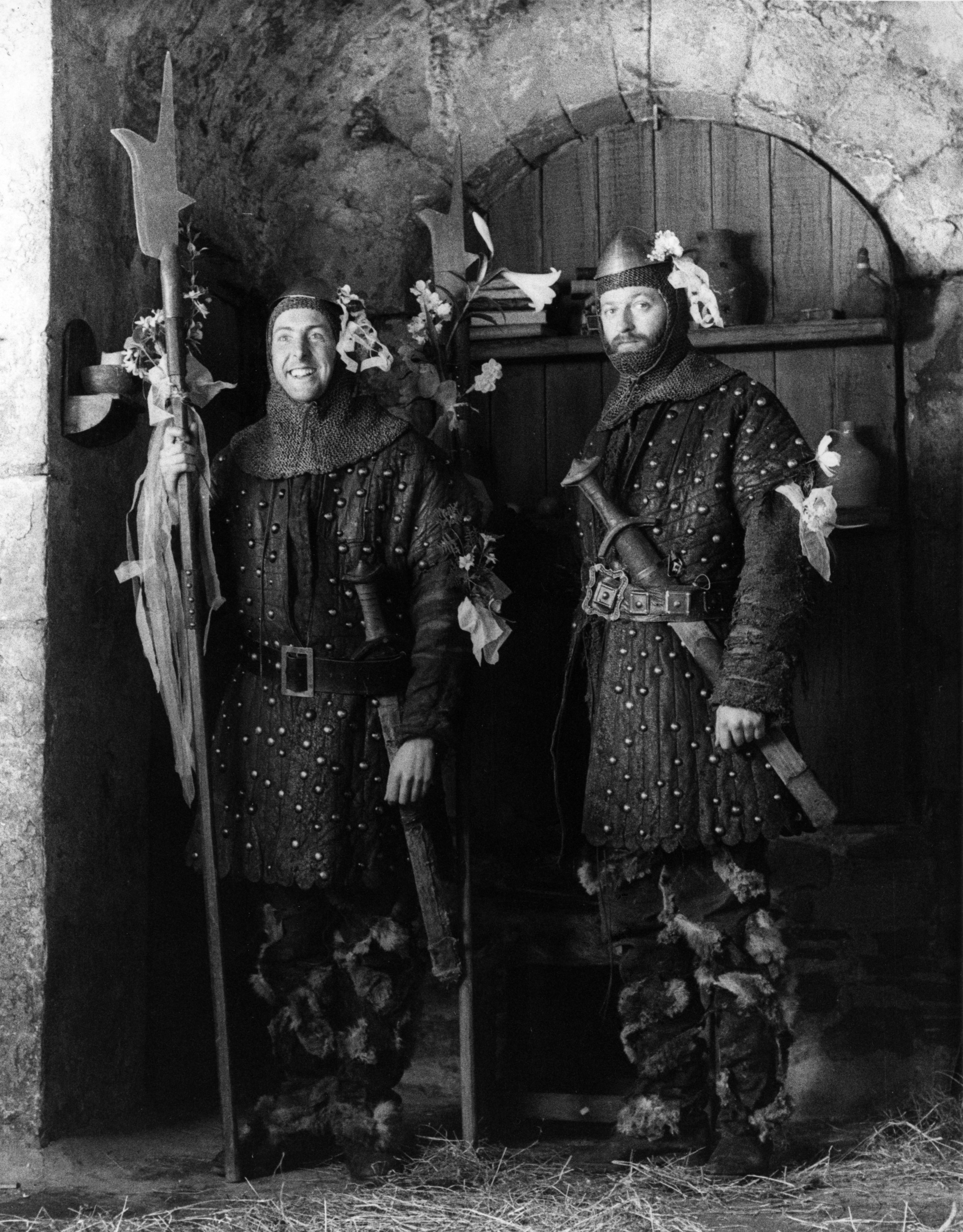 Still of Graham Chapman, Eric Idle and Michael Palin in Monty Python and the Holy Grail (1975)