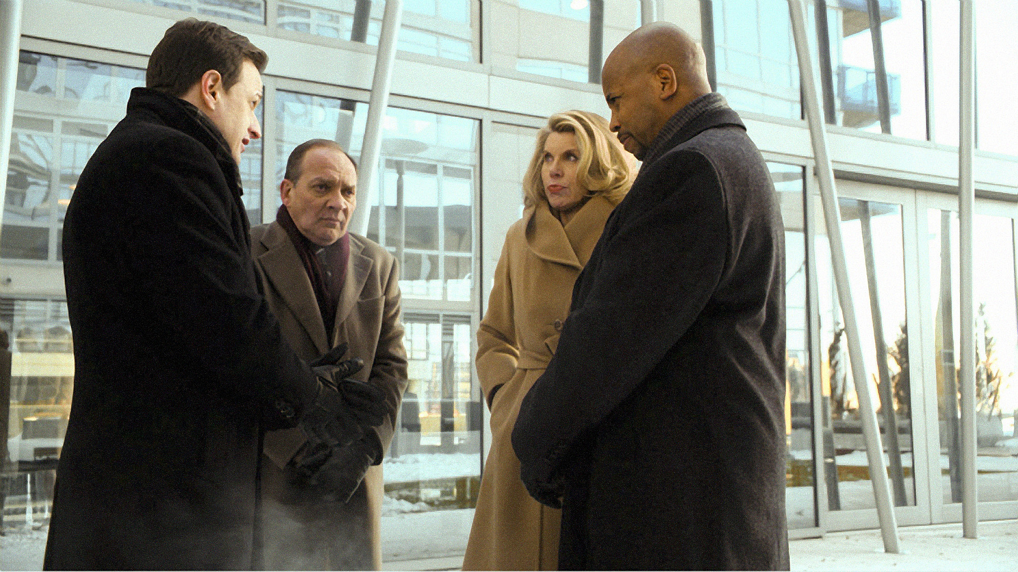 Still of Josh Charles, Christine Baranski, Michael Boatman and Zach Grenier in The Good Wife (2009)