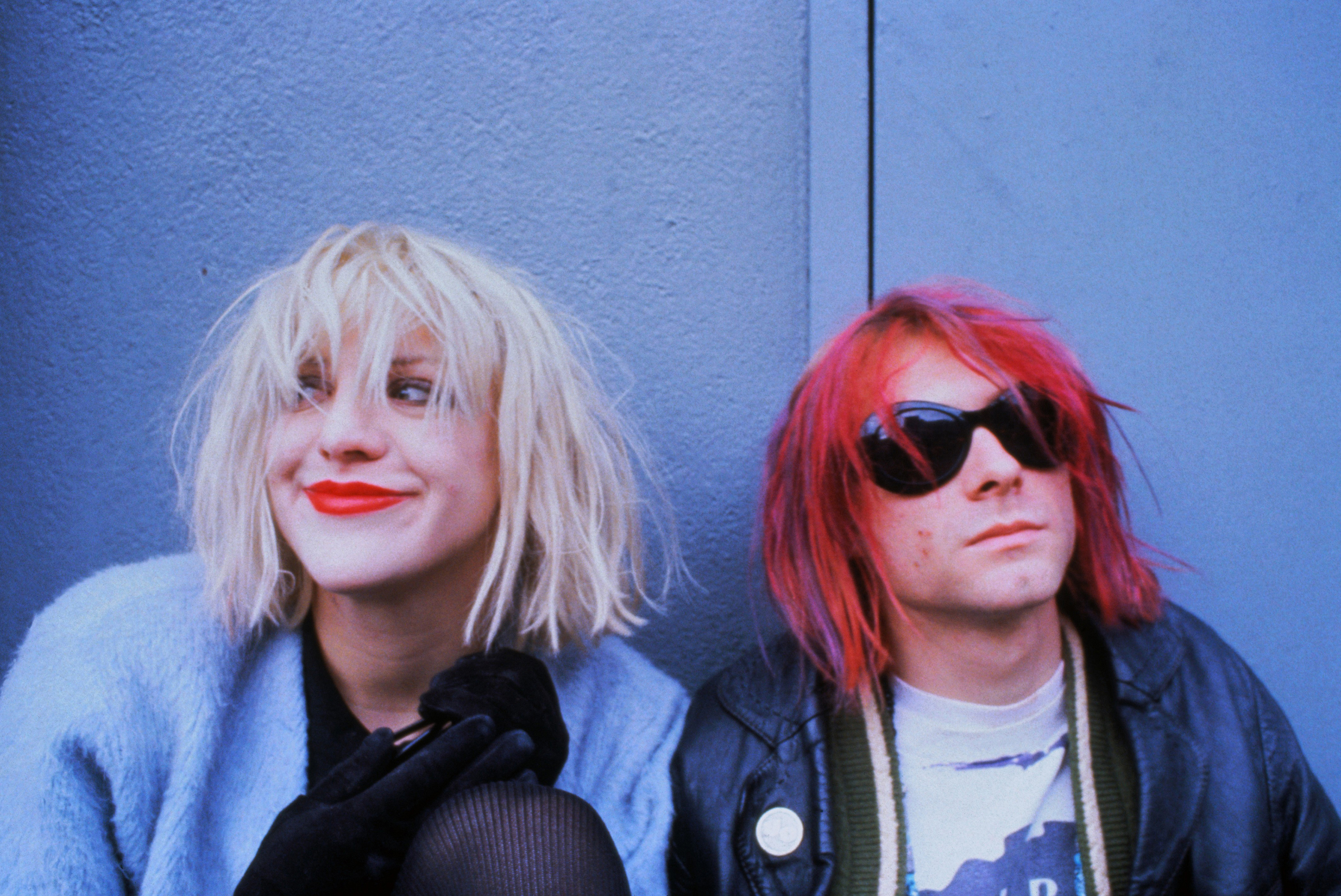 Still of Kurt Cobain and Courtney Love in Cobain: Montage of Heck (2015)