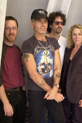 Frances McDormand, Billy Bob Thornton, Ethan Coen and Joel Coen at event of The Man Who Wasn't There (2001)