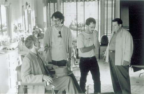 Billy Bob Thornton, Ethan Coen, Joel Coen and Michael Badalucco in The Man Who Wasn't There (2001)