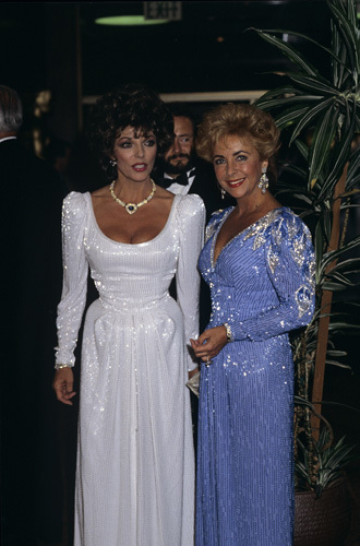 Elizabeth Taylor and Joan Collins at the premiere of 