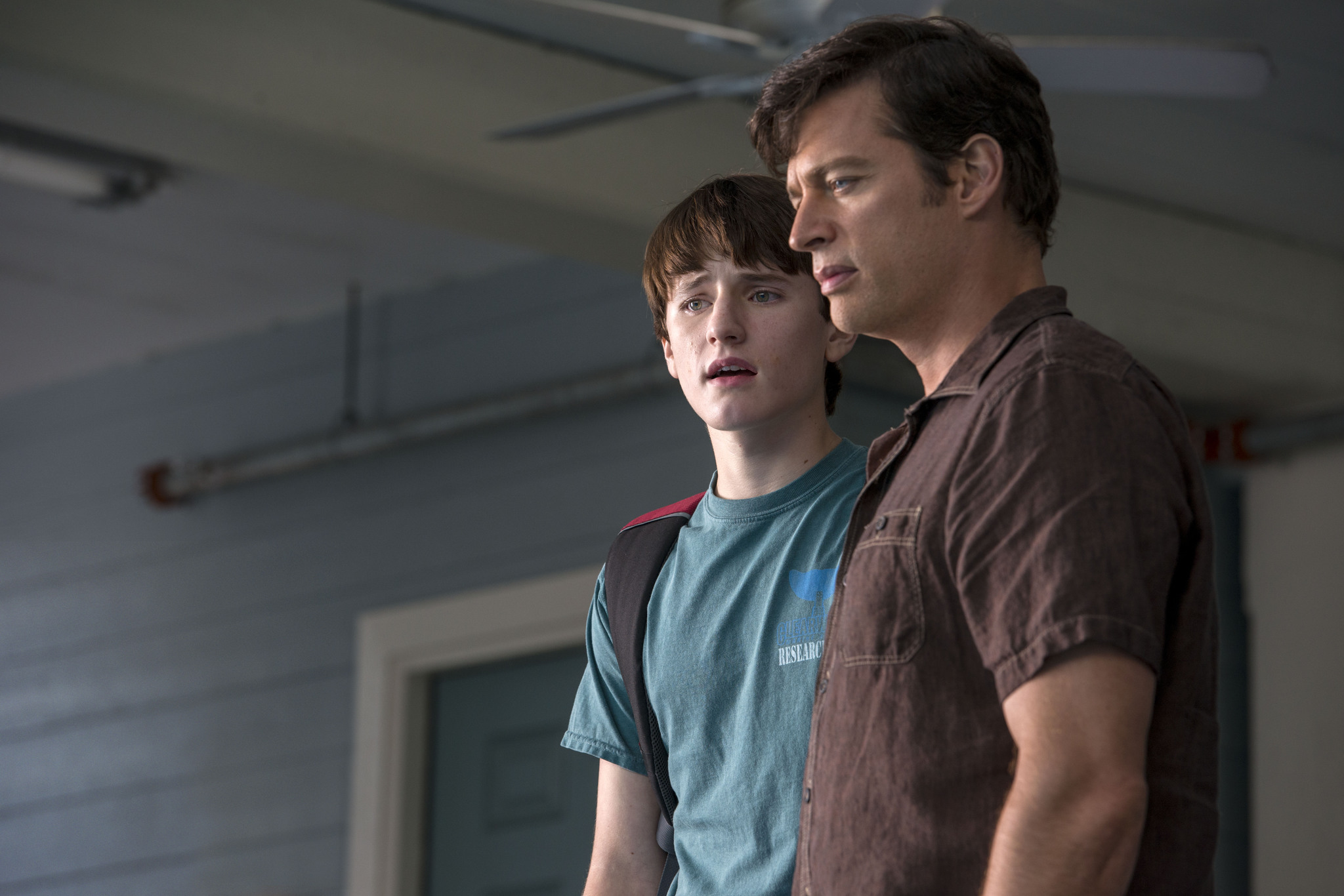 Still of Harry Connick Jr. and Nathan Gamble in Dolphin Tale 2 (2014)