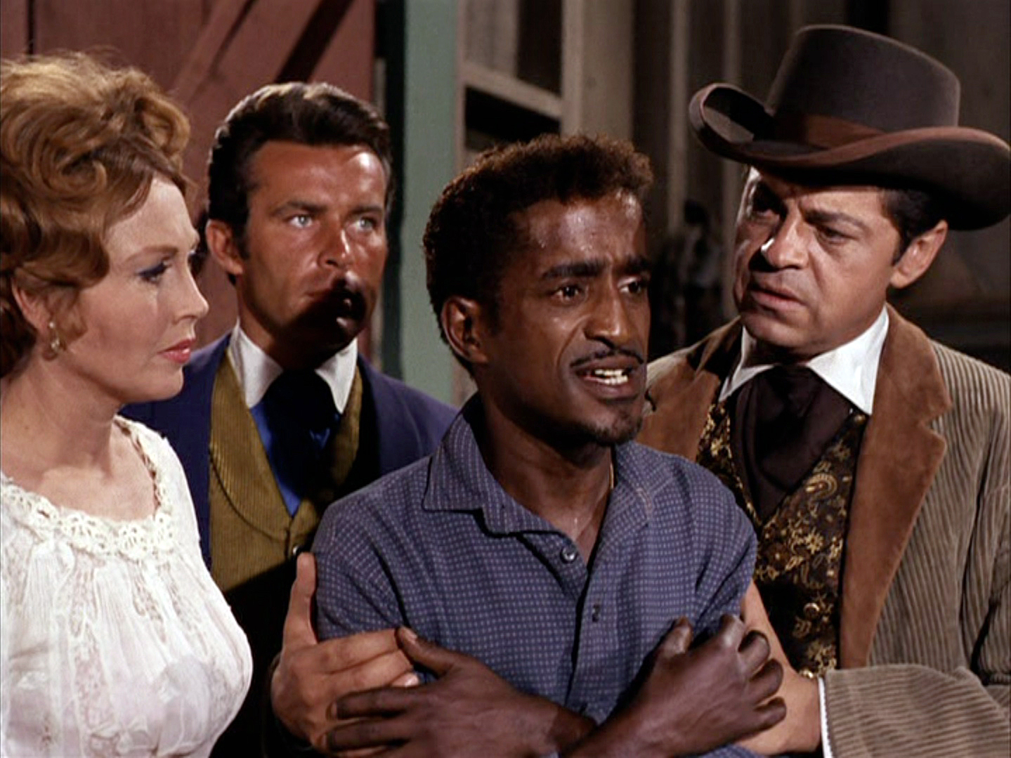 Still of Robert Conrad, Sammy Davis Jr., Hazel Court and Ross Martin in The Wild Wild West (1965)