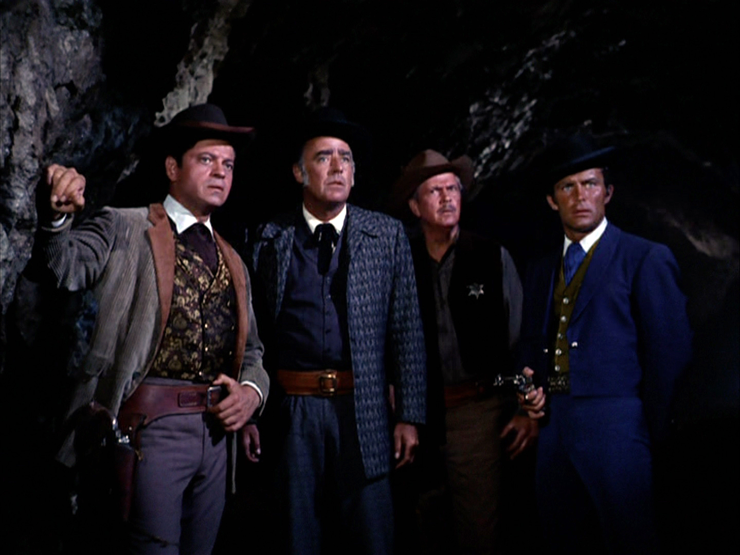 Still of Robert Conrad, Alan Baxter, Peter Lawford and Ross Martin in The Wild Wild West (1965)
