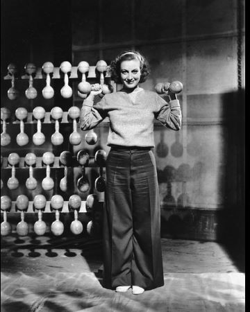 Joan Crawford Lifting Dumbells and Weights MGM, 1933