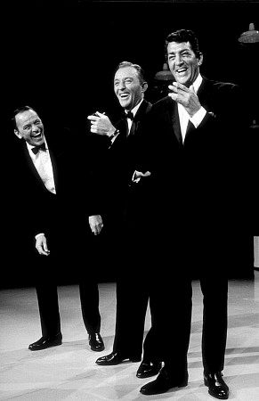 Dean Martin with Frank Sinatra & Bing Crosby, during a T. V. appearance, c. 1965.