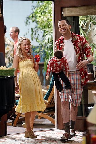 Still of Jon Cryer and Kelly Stables in Two and a Half Men (2003)