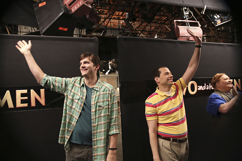 Jon Cryer and Ashton Kutcher in Two and a Half Men (2003)