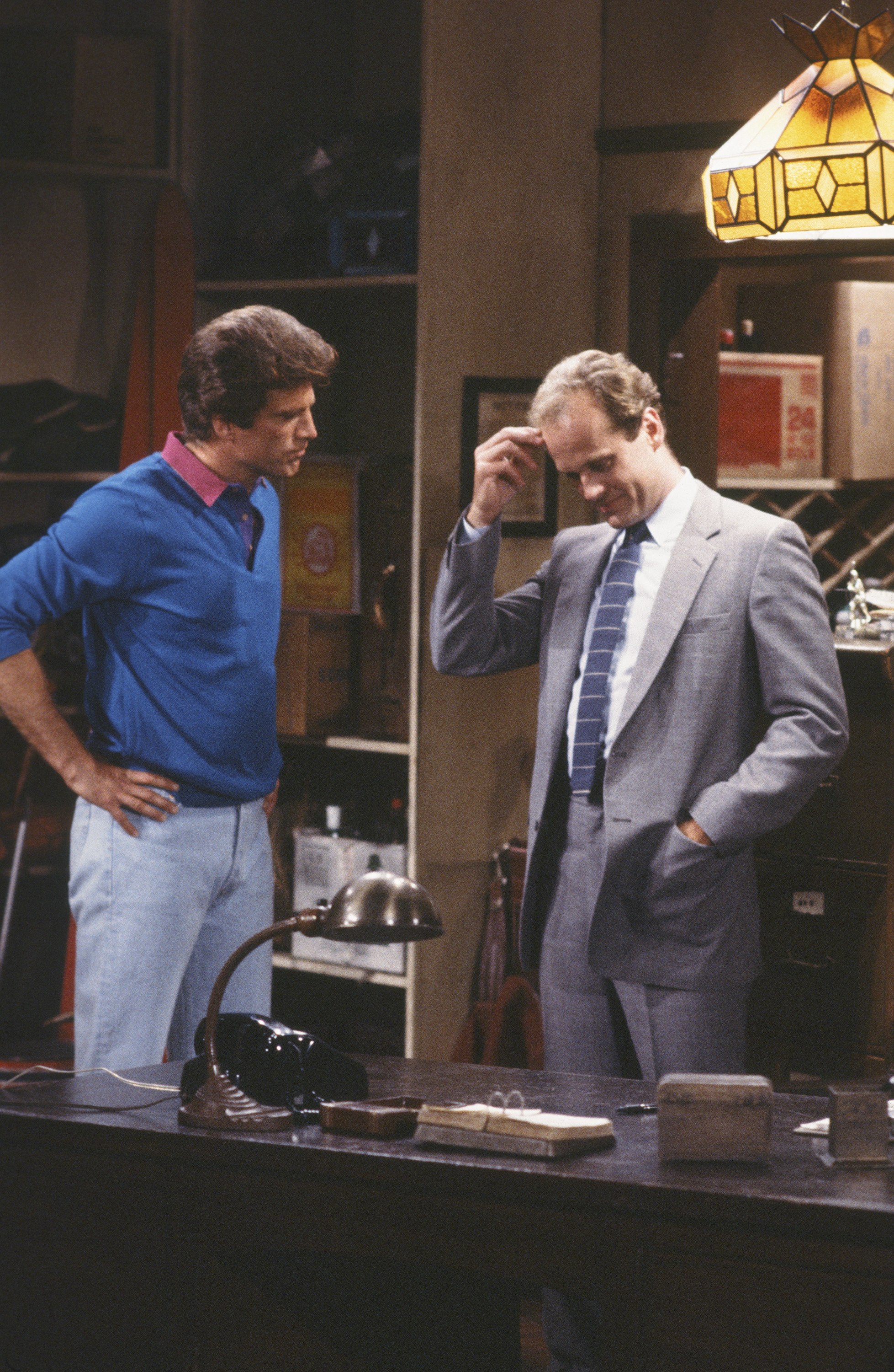 Still of Ted Danson and Kelsey Grammer in Cheers (1982)